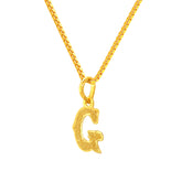 22K Gold "G" Initial Alphabet Pendant